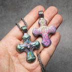 Cross Gemstone Pendant — Stainless Steel
