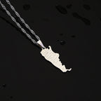 Fashion Argentina Map City Pendant Necklace Stainless Steel Men Women Gold Color Ethnic Maps Jewelry Gift