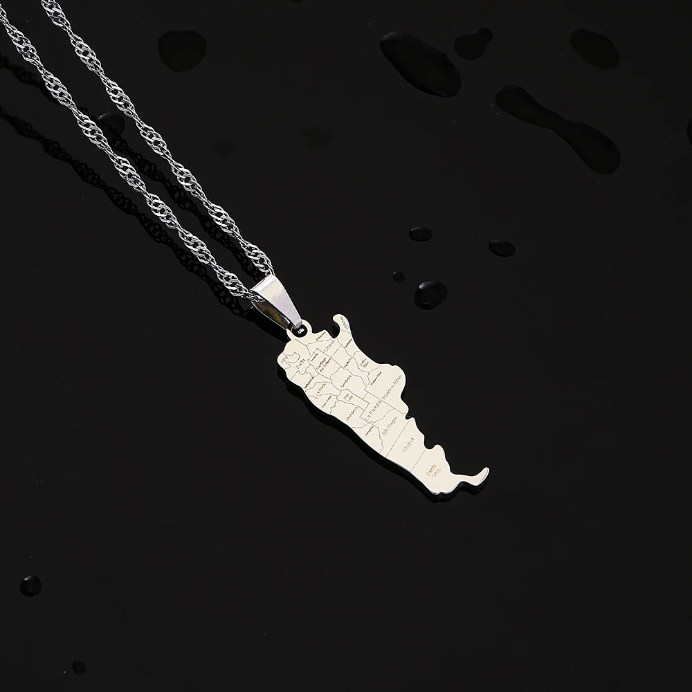 Fashion Argentina Map City Pendant Necklace Stainless Steel Men Women Gold Color Ethnic Maps Jewelry Gift