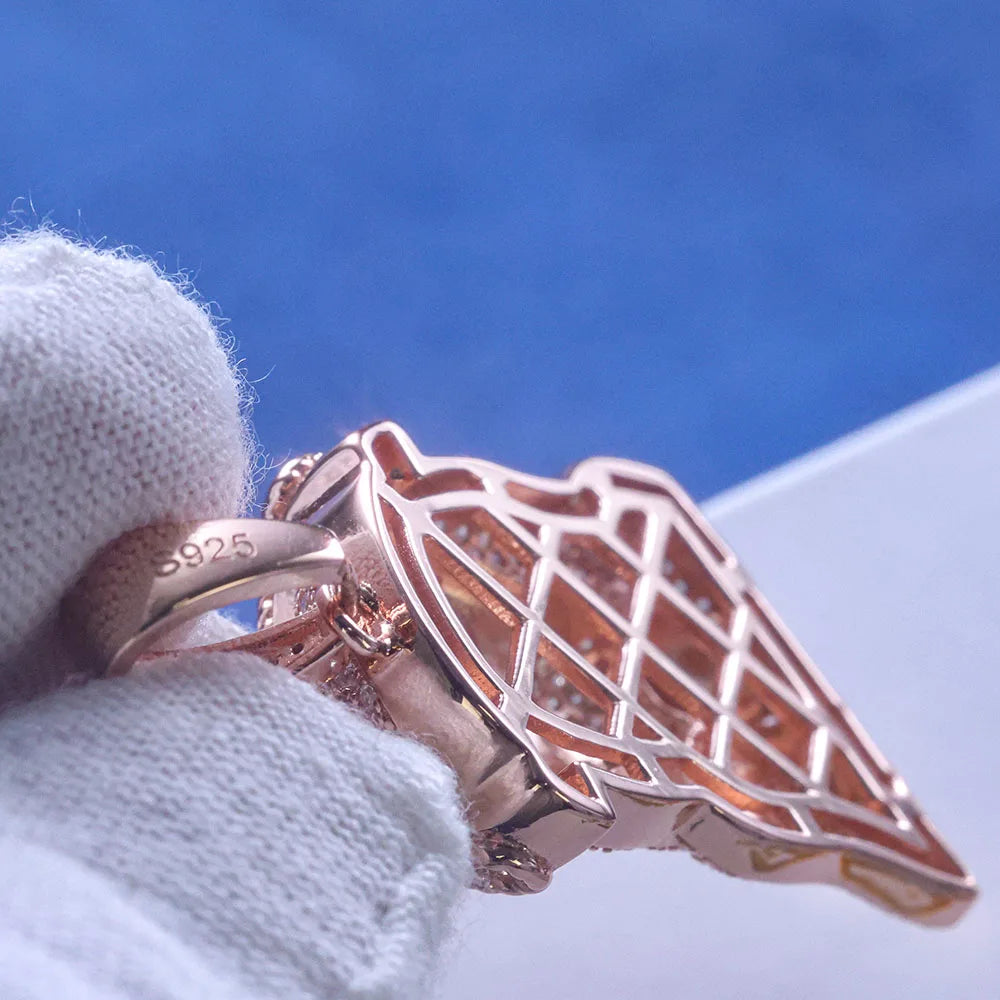 Rose Gold Jesus Head Pendant 925 Silver
