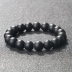 Natural Stone Bracelet Men 6/8/10mm White Black Dull Polish Matte Onyx Agates Shiny Round Beads Yoga Jewelry Bracelets