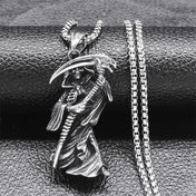 Antique Skull Pendant Necklace — Stainless Steel