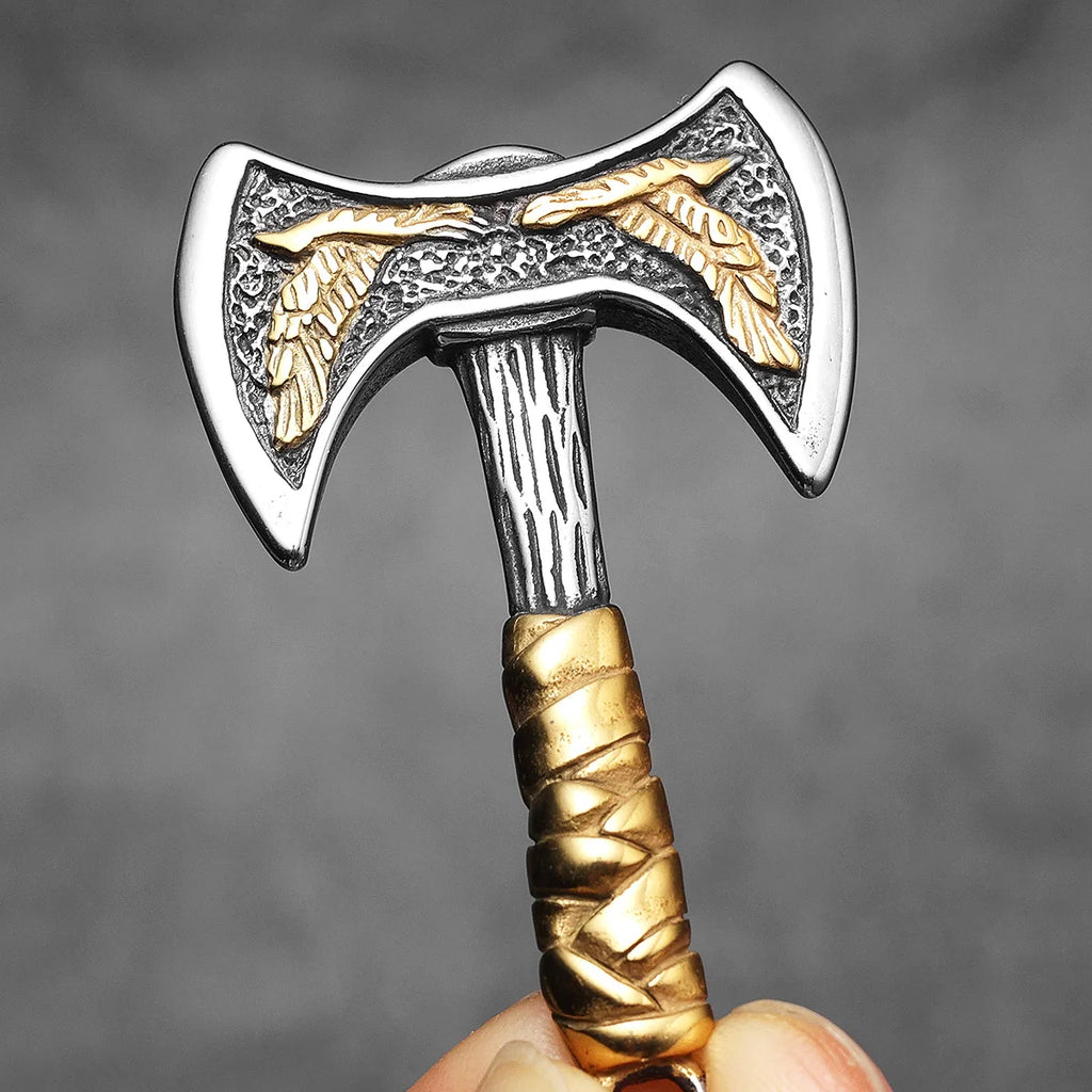 Viking Phoenix Axe Men Necklaces Stainless Steel Pendant Chain Women Punk Fashion Jewelry New In Accessories Gifts Wholesale