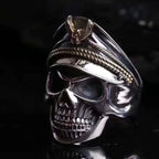 Retro Officer Skull Rings for Men Women Punk Hip Hop Rock Skeleton Trendy Ring Fashion Jewelry Gifts Adjustable