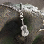 Retro Punk Music Guitar Necklace for Men Personalized Gothic Pendant Fashion Hip Hop Rock Singer Jewelry Gift