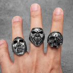Rock Star Mask Skull Ring — Stainless Steel