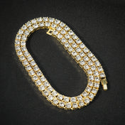 Iced Out Cuban Link Chain Necklace 14mm — Two-Tone