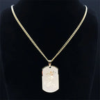 SAINT MICHAEL Archangel Pendant Necklace For Women Men Stainless Steel Dog Tag Metal Shape Necklaces Religious Jewelry