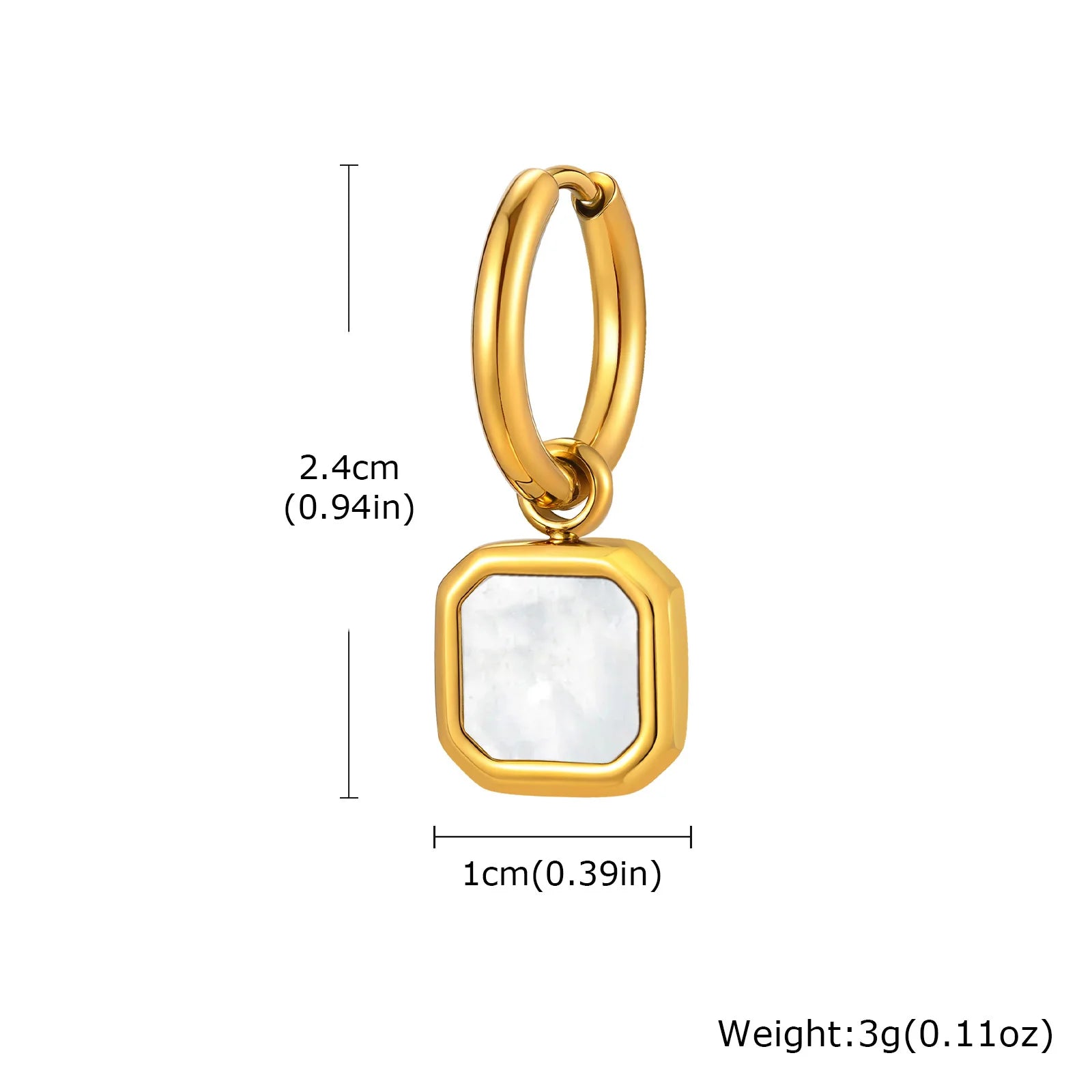 Natural Stone Huggie Hoop Earrings — SS