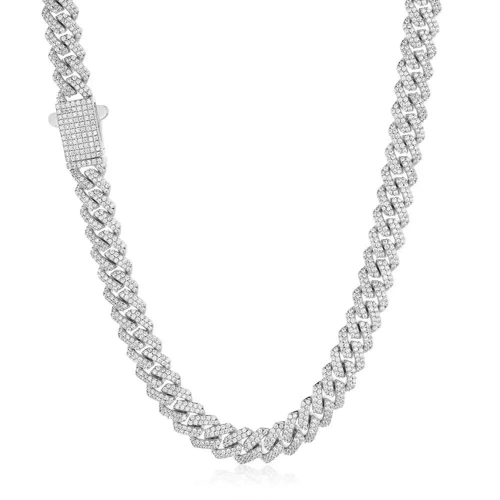 Iced Out Cuban Chain Necklace Stainless Steel 8MM