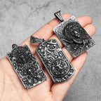 Vintage Lion Head Dog Tag Necklace — Stainless Steel