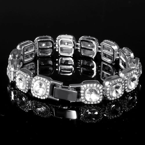13mm Crystal Tennis Bracelet Iced Out Chain Bracelets For Women Men Bling Pink Rhinestone Hip Hop Lady Bracelet Fashion