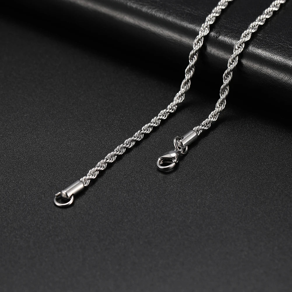 My Shape Basic Cuban Chain Necklaces for Men Chains Punk Figaro Box Curb Chain Chokers Lobster Clasp Fashion Male