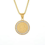 Hip Hop Iced Out San Benito San Benito Holy Medal Pendant Jesus Necklace Religious Amulet Jewelry for Men and Women