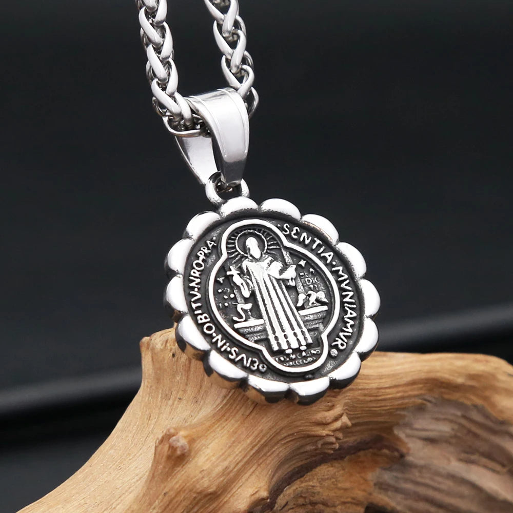 Saint Benedict Cross Pendant — Stainless