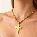 Bible Cross Stainless Steel Pendant Necklace