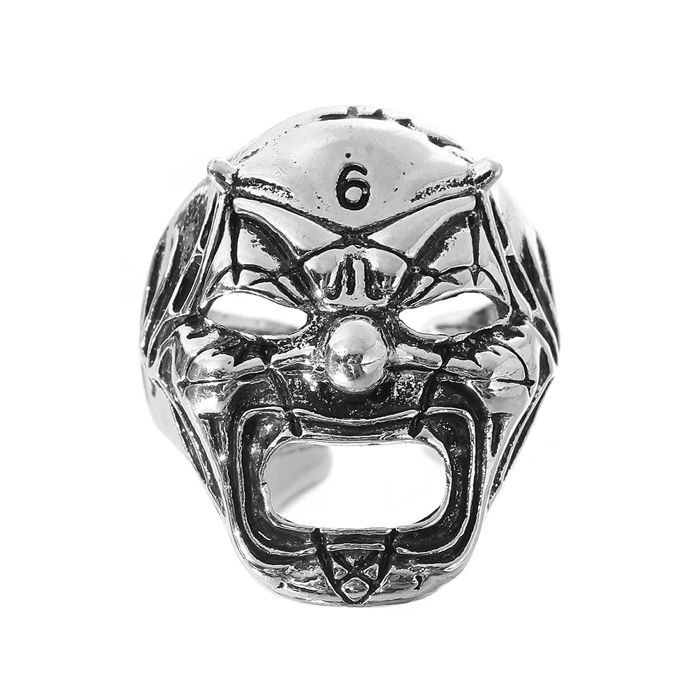 Robot Ghost Skull Open Ring — Stainless Steel