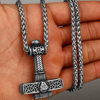 Original Viking Stainless Steel Thor Hammer Multiple Styles Domineering Unisex Necklace Pendant Boyfriend Gift