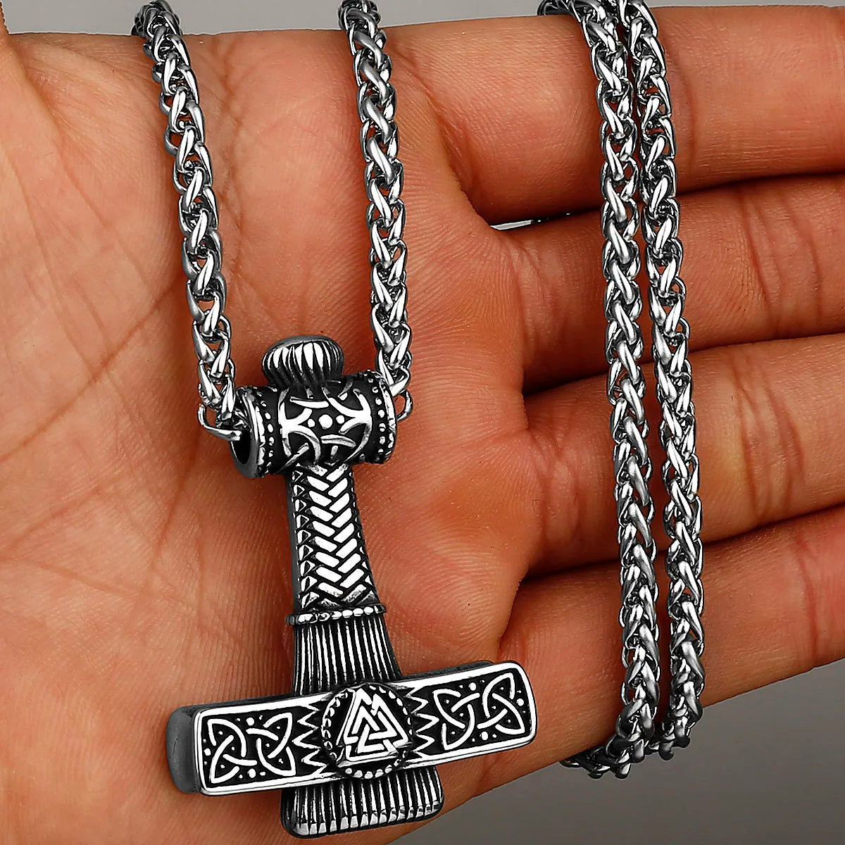 Original Viking Stainless Steel Thor Hammer Multiple Styles Domineering Unisex Necklace Pendant Boyfriend Gift