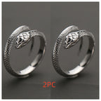 Buyee 925 Sterling Silver Male Ring Finger Elegant Snake Open Ring for Man Fashion Gray Animal Rock Punk Fine Jewelry Circle