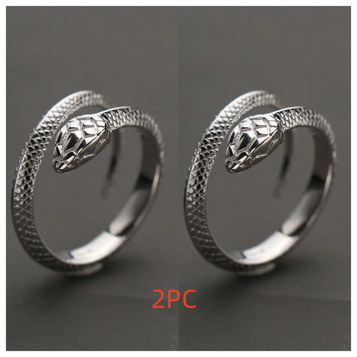 Buyee 925 Sterling Silver Male Ring Finger Elegant Snake Open Ring for Man Fashion Gray Animal Rock Punk Fine Jewelry Circle