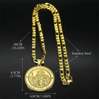 Jesus Saint Christopher Pendant Necklace — Stainless Steel