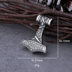 Vintage Nordic Vikings Anchor Odin Rune Necklace Men's Stainless Steel Fashion Mjolnir Hammer Pendant Necklace Punk
