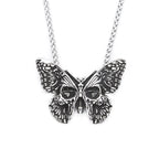 Butterfly Skull Pendant Necklace — Stainless Steel