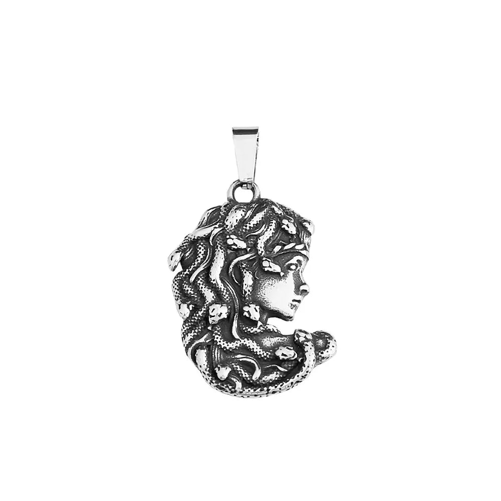 Retro Medusa Pendant Necklace Punk Gothic Snake Shaped Fashion Jewelry For Men Women Gathering Party Birthday Holiday