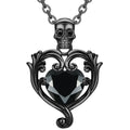 Iced Out Skull Black Pendant Necklace