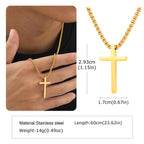 Two-Tone Cross Pendant Necklace — Stainless Steel