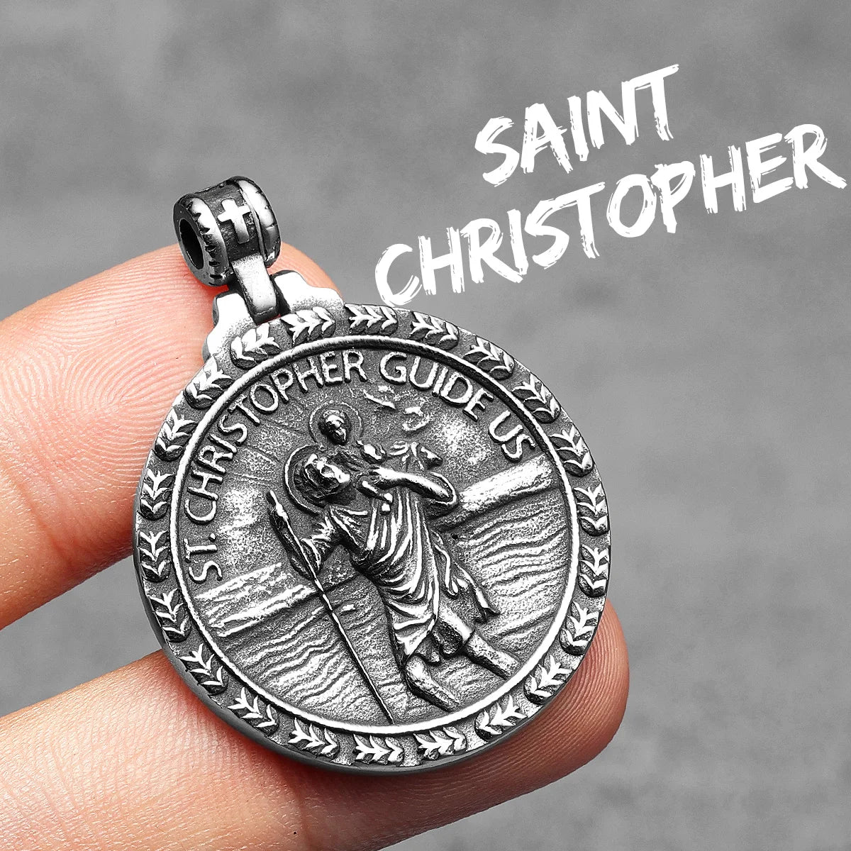 St. Christopher Pendant Necklace Stainless Steel