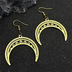 Moon Gold Pendant Witchcraft Divination Hoop Crescent