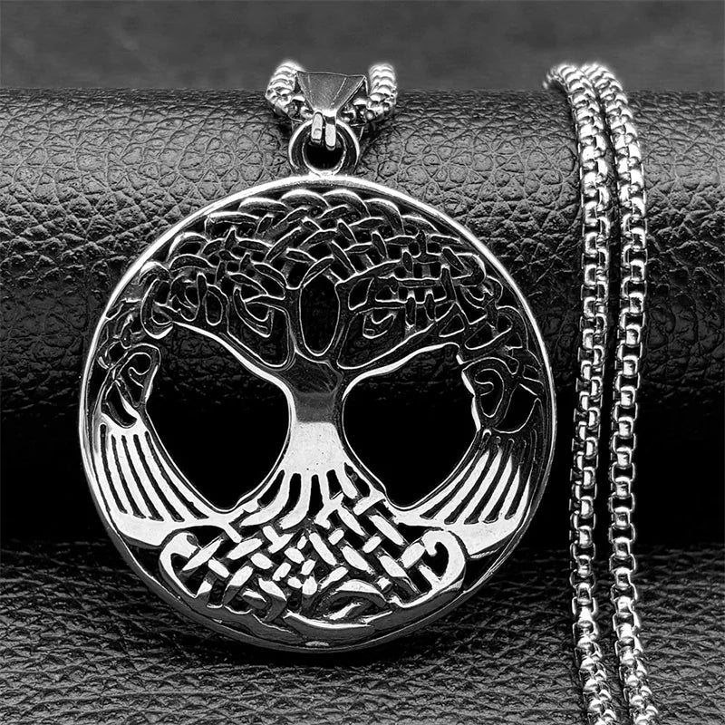 Tree Of Life Silver Pendant Vintage Knot World