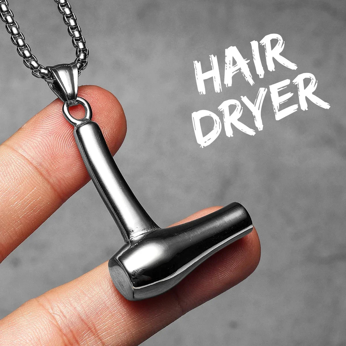 Barber Tools Pendant Necklace — Stainless Steel