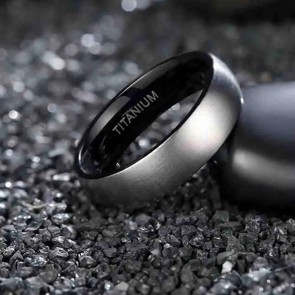 Kolmnsta Titanium Ring For Man Silver Color 6mm Wide Black, Blue Inside Unisex Wedding Engagement Band Female Male anillo hombre