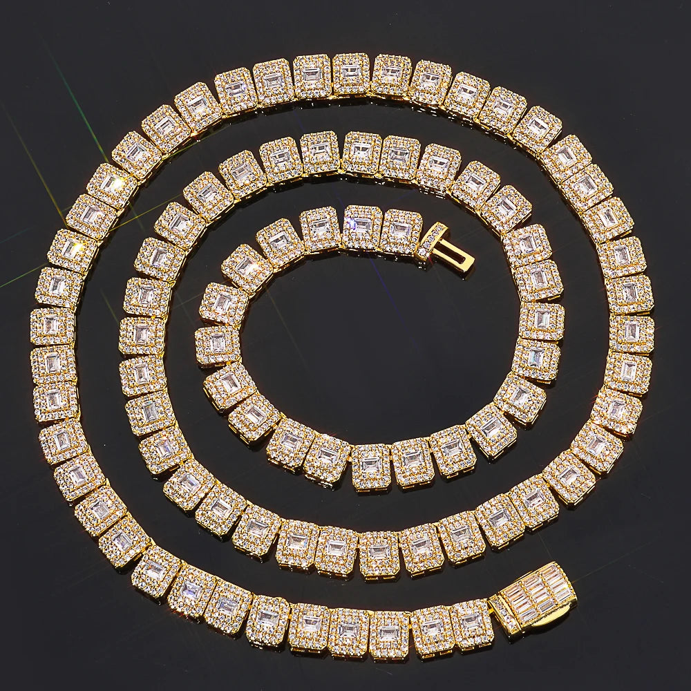 Tennis Chain Necklace Stainless Steel 7.5MM Cluster