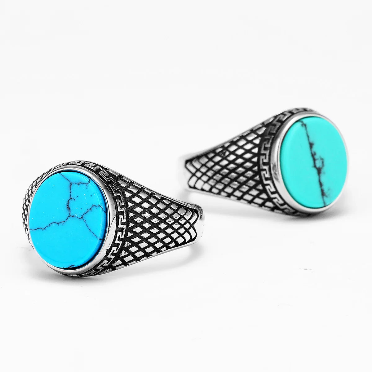 Turquoise Stone Ring Stainless Steel Minimal