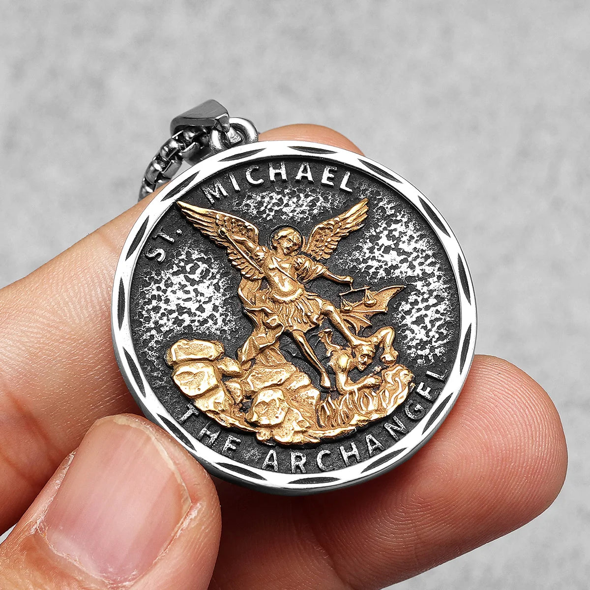 Archangel Michael Pendant — Stainless Steel