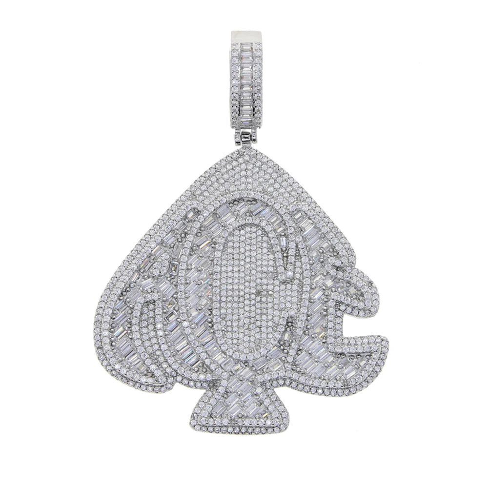 New Iced Out Bling CZ Letter Cross Pendant Necklace Various Design 5A Zircon Two Tone Color Badge Charm Men's Hip Hop
