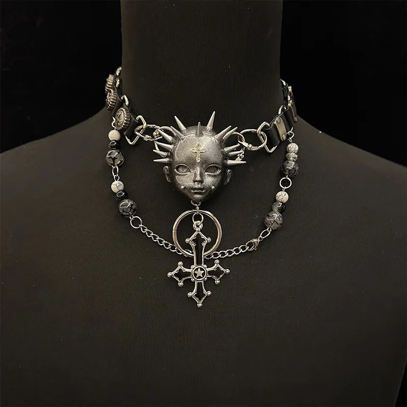 Cross Leather Pendant Necklace