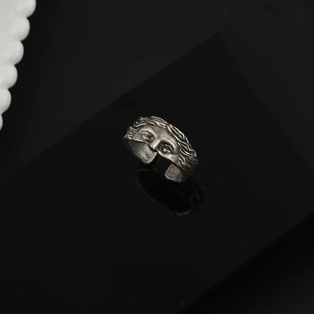 Greek Mythology Retro Gothic Art Open Ring — Adjustable