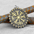 316L Stainless Steel Viking Odin's Symbol of Norse Runic Pendant Necklace Viking Rune Vegvisir Compass Amulet Pendants
