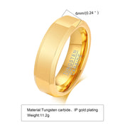 Gold Band Ring 6mm — Polished Stainless Steel Comfort Fit
