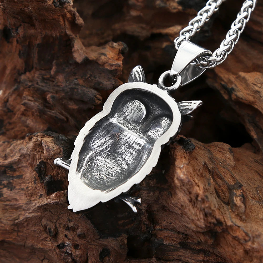 Owl Pendant — Stainless Steel