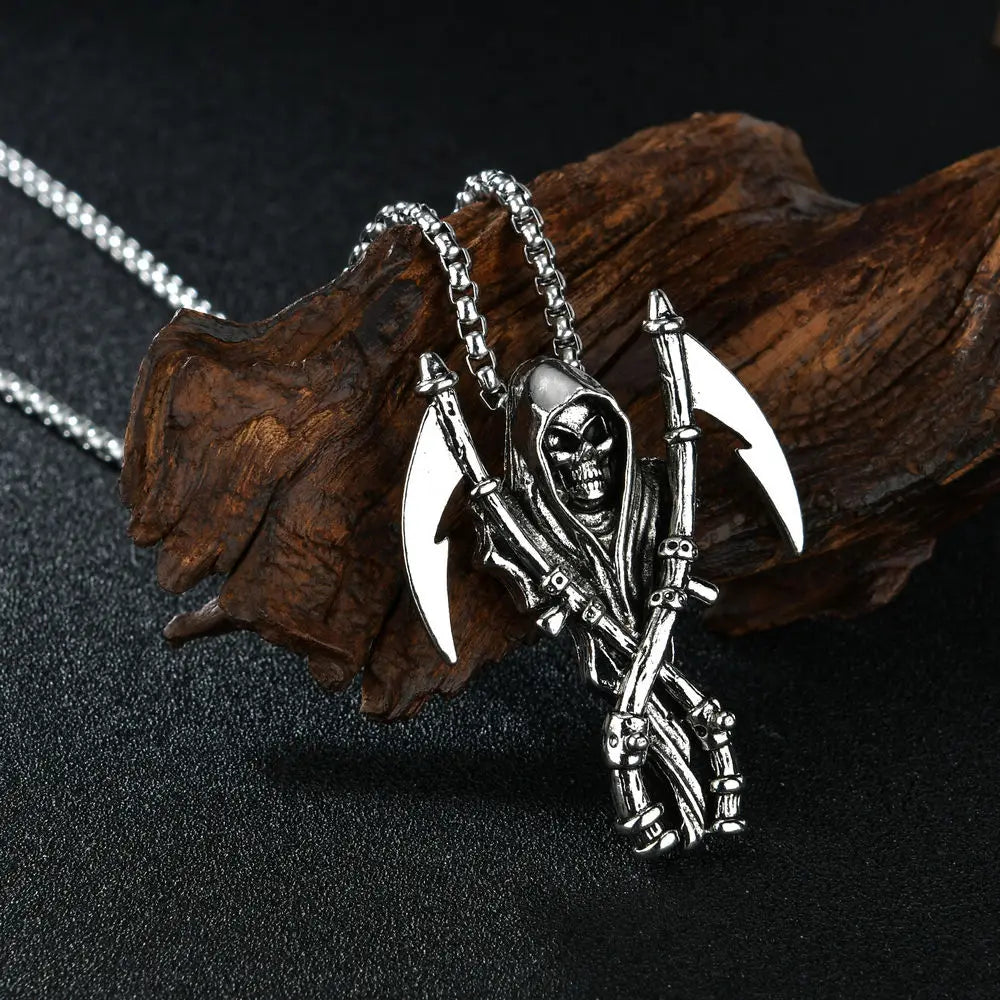 Punk Bull Buffalo Skull Pendant Necklace For Cool Men Women Stainless Steel Long Chain Necklace Party Gift Hip Hop Jewelry