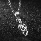 Gold Music Notation Box Chain Pendant Necklace