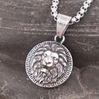 Small Lion Head Pendant Necklace — Stainless Steel