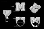Iced Out M Letter Ring Stainless Steel Statement