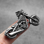 Skull Biker Pendant Necklace Stainless Steel Vintage
